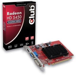 Полноразмерная 3D-карта Club 3D HD 5450 Noiseless Edition имеет пассивное охлаждение
